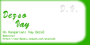 dezso vay business card
